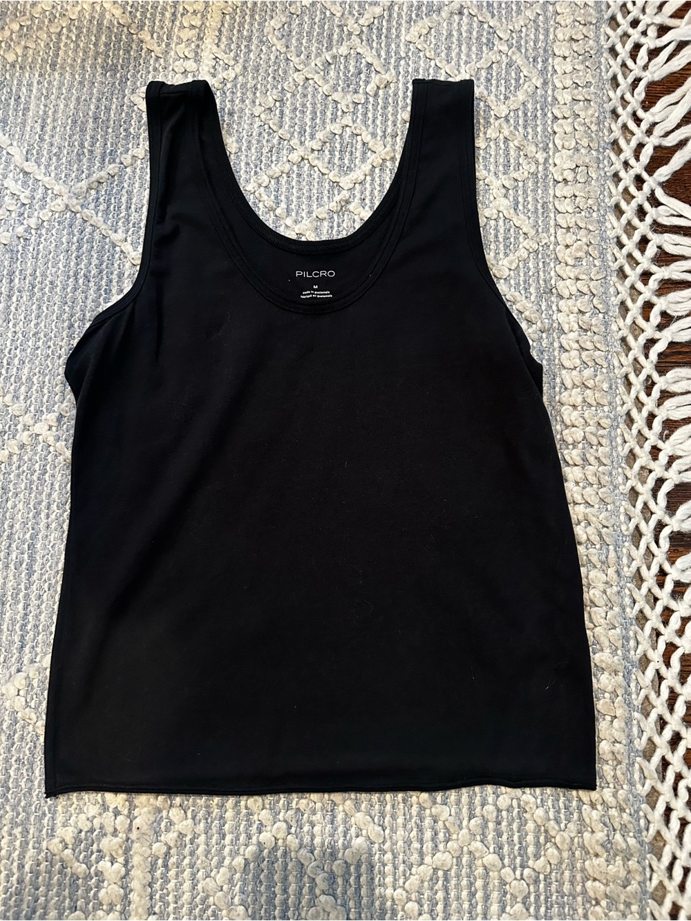 Pilcro Classic Black Scoop Neck Tank Top MEDIUM